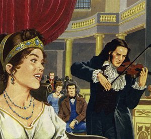 Paganini Lucca udvari karmestere lett, és megkomponálta a Napóleon szonátát alkotó: English School