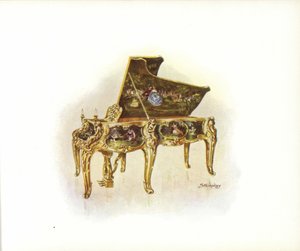 Oldal a Steinway & Sons művészeti katalógusából (színes litho) alkotó: English School