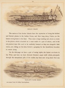 Oldal a The Boats of the World című könyvből, 19. század vége (színes litográfia) alkotó: English School