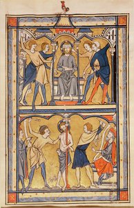 Oldal egy zsoltárból, 1270 körül (tempera pergamen) alkotó: English School