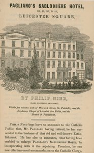Paglianos Sabloniere Hotel, Leicester Square, London alkotó: English School