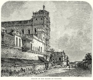 A rádzsák palotája Tanjore-ban (metszet) alkotó: English School