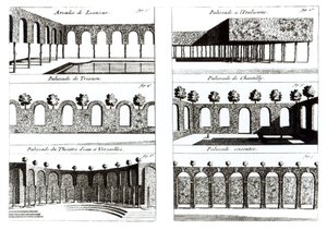 Palisade tervek, a Kertészet elmélete és gyakorlata, Antoine-Joseph Dezallier DArganville (1680-1765), közzétéve 1709 körül alkotó: English School