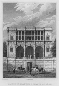 Párizs, I. Francois háza, Champs Elysees (metszet) alkotó: English School