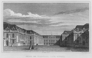 Párizs, Versailles-i palota, Királyi udvar (metszet) alkotó: English School