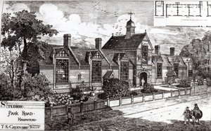 Park Road, Hampstead, a The Building Newsból, 1880. szeptember 3 alkotó: English School