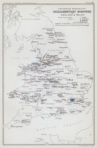 Parlamenti képviselet, Anglia és Wales parlamenti kerületei (színes litográfia) alkotó: English School