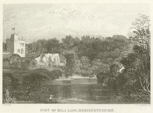 A Bala-tó része, Merionethshire (metszet) alkotó: English School