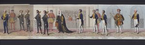 Részlet Viktória királynő 1840 körüli házasságáról készült panorámájából (kézzel színezett akvatinta) alkotó: English School