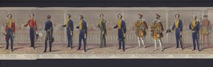Részlet Viktória királynő 1840 körüli házasságáról készült panorámájából (kézzel színezett akvatinta) alkotó: English School