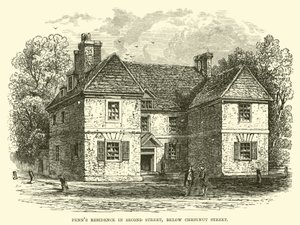 Penns Residence a Second Street-ben, a Chestnut Street alatt alkotó: English School