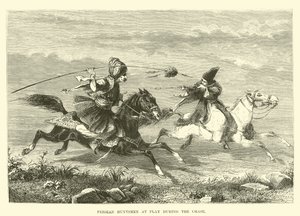 Persische Jäger beim Spiel während der Jagd von English School