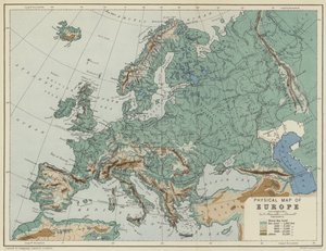 Physische Karte von Europa