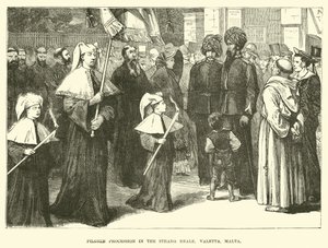 Zarándokmenet a királyi úton, Valletta, Málta alkotó: English School