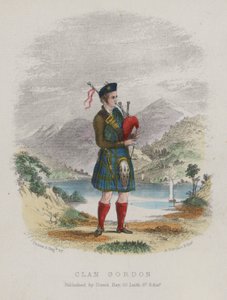 Piper of Clan Gordon, Scotland (színes metszet) alkotó: English School