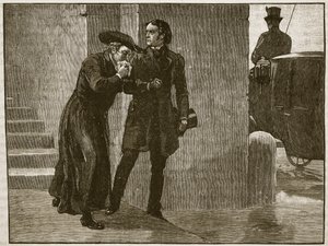 IX. Pius álruhában kilép a Vatikánból, 1848, illusztráció a Cassells Illustrated History of Englandből (szépia fotó) alkotó: English School