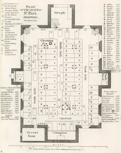 A londoni Shadwell Szent Pál-templom terve, 1817-ben bontották le alkotó: English School