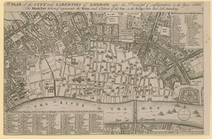 London City és Liberties terve az 1666-os szörnyű tűzvész után alkotó: English School