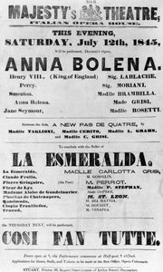 Billentyű az Őfelsége Színházhoz, Olasz Operaház, 1845 (nyomtatott papír) alkotó: English School