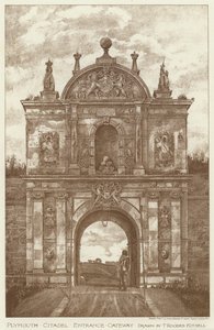 Plymouth Citadella, bejárati átjáró (litho) alkotó: English School