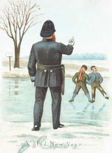 Rendőr kimondó fiúk, újévi kártya alkotó: English School