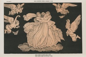 Politikai karikatúra (színes litográfia) alkotó: English School