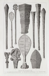 Polinéz klubok és rangjelzések, Friedrich Ratzel professzor, „The History of Mankind”, 1. kötet, 1896 alkotó: English School