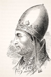 IV. Adrián pápa, William Aubrey „Anglia nemzeti és hazai története” című könyvéből, Londonban, 1890 körül alkotó: English School
