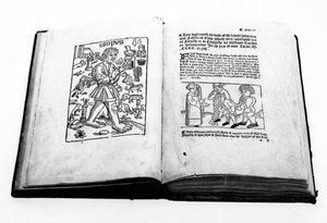 Az AESOP portréja, az AESOPS Fables illusztrált fordításából William Caxton (C.1422-91) 1434
