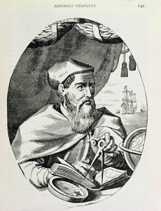 Amerigo Vespucci (1454-1512) portréja a „The Narrative and Critical History of America”-ból, szerkesztette Justin Winsor, London, 1886 alkotó: English School