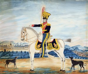 William Manfull százados portréja teljes katonai ruhában, 1822 (wc, gouache és ceruza papíron) alkotó: English School