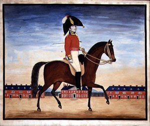 William Manfull kapitány portréja, a 3. király saját könnyű dragonyosezredéből alkotó: English School