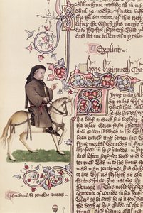 Geoffrey Chaucer portréja (kb. 1342-1400) fakszimile a The Canterbury mesékből, Geoffrey Chaucer (kb. 1342-1400) alkotó: English School