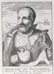 Hernando de Magallanes (kb. 1480-1521) portréja a „The Narrative and Critical History of America”-ból, szerkesztette Jusin Winsor, London, 1886 alkotó: English School