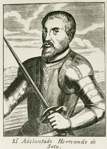 Hernando de Soto (1496-1542 körül) portréja a Justin Winsor által szerkesztett "The Narrative and Critical History of America" című könyvből, London, 1886. alkotó: English School