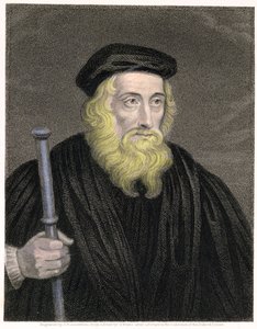 John Wycliffe (kb. 1330-84) portréja, amelyet James Posselwhite (1798-1884) metszett G. White nyomata után, pub. írta William Mackenzie