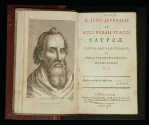 Juvenal portréja a Juvenal és Aulius Flaccus szatíráiból, 1763 (metszet) alkotó: English School