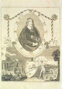 Nicholas Culpeper (1616-54) portréja, a Culpepers English Physician and Complete Herbal előlapja, 1790. alkotó: English School