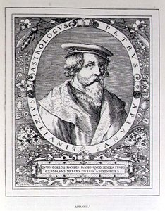 Petrus Apianus (1501-52) portréja a The Narrative and Critical History of America-ból, szerkesztette Justin Winsor, London, 1886