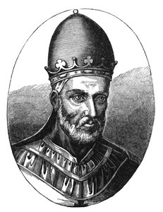 Honorius pápa (†1227) portréja, illusztrációja a „Tudomány és irodalom a középkorban és a reneszánszban” című könyvből, Paul Lacroix írta és metszett, 1878 alkotó: English School