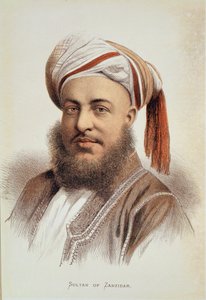 Sayyid Barghash (kb.1834-88), zanzibári szultán portréja (színes litó) alkotó: English School