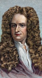 Sir Isaac Newton (1642-1727) angol fizikus és matematikus portréja – A „” Leaders of Men” sorozatból – Kromolitográfia – Angol iskola, 20. század – alkotó: English School