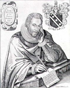 Portrait of Sir Thomas Overbury (1581-1613) writing out his epitaph, engraved by Renold Elstrack (1571-c.1630) 1613 (engraving) alkotó: English School