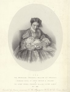 Viktória királyi hercegnő portréja fiával, Frederick William Victor Alberttel alkotó: English School