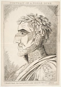 Egy nemes herceg portréja, azt hiszem, ez a fej rendelkezik némi tehetséggel a katonai ügyekben, Thos McLean kocsma, 1829 alkotó: English School