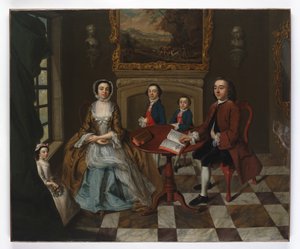 Családi portré egy belső térben, úgy gondolják, hogy a Roubel család, 1750-es évek