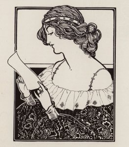 Egy levelet olvasó nő portréja (litho) alkotó: English School
