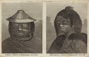 Egy férfi és egy nő portréi Williams Soundról alkotó: English School