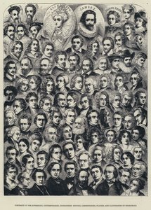 Shakspeare uralkodóinak, kortársainak, életrajzíróinak, szerkesztőinek, kommentátorainak, játékosainak és illusztrátorainak portréi (metszet) alkotó: English School