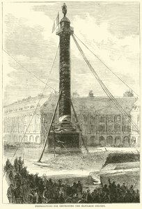 A Napóleon-oszlop lerombolásának előkészületei, 1871. április alkotó: English School